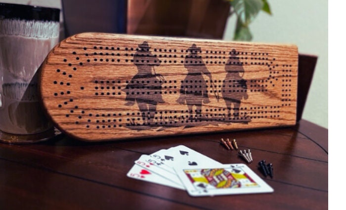 Western Cowboys Cribbage Board