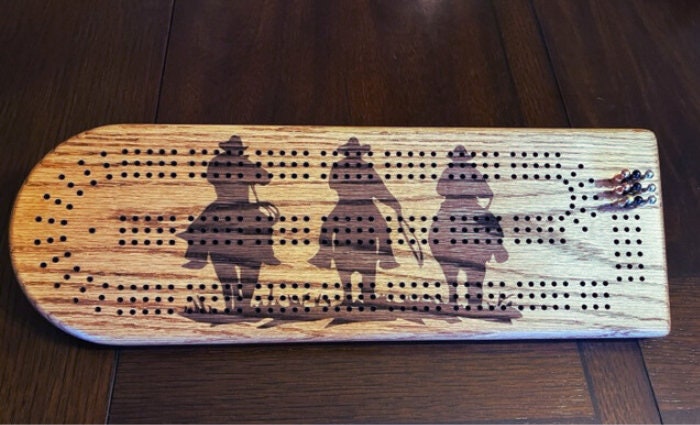 Western Cowboys Cribbage Board