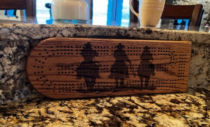 Western Cowboys Cribbage Board