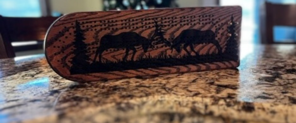 Elk In Rut Cribbage Board