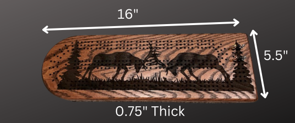 Elk In Rut Cribbage Board