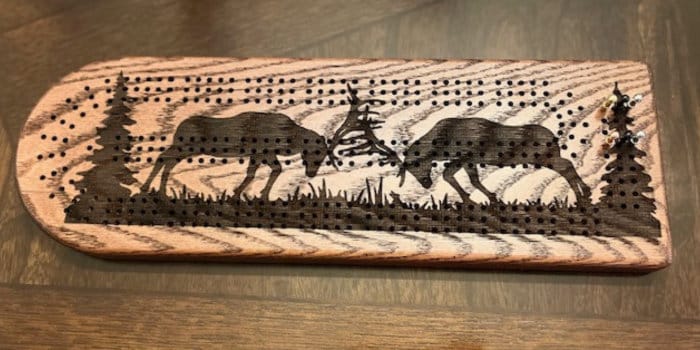 Wildlife Elk Cribbage Board