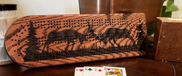 Wildlife Elk Cribbage Board