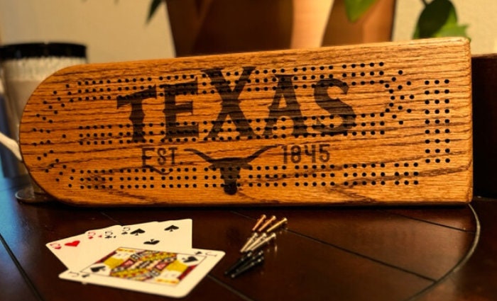 Texas Pride Cribbage Board