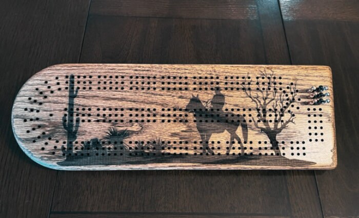 Southwestern Desert Art Cribbage Board