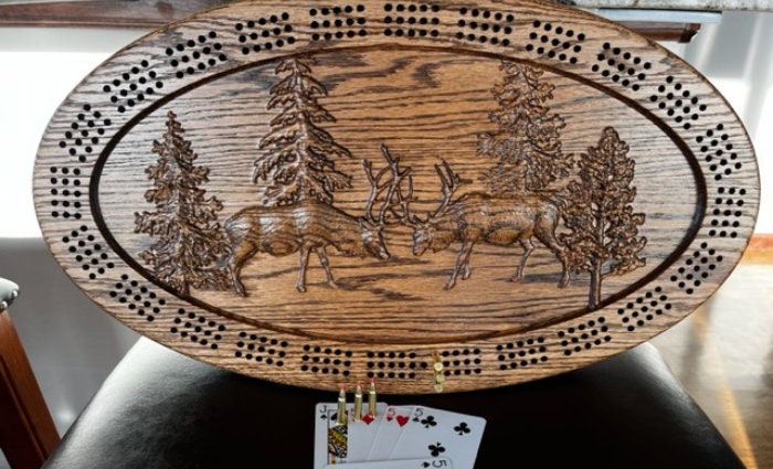 Bullets For pegs! Hunters Dream Cribbage Board