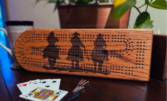 Western Cowboys Cribbage Board