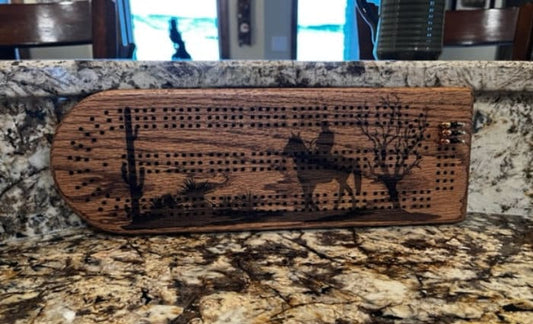 Southwestern Desert Art Cribbage Board