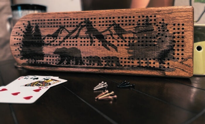 Wildlife Bear Cribbage Board Gift